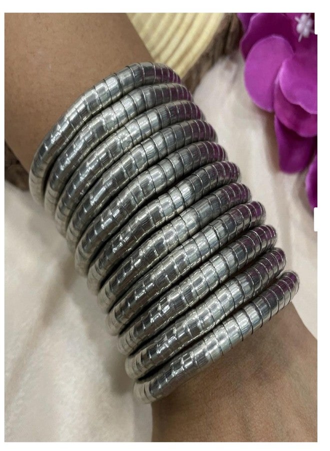 Siddhatva 2pc Combo Sprial Indian Hnadmade Ethnic Silver Gold Oxidized Kada Bracelet Bangles Jewelry - Image 2